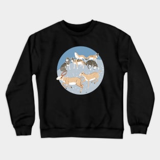 Steppe Wolves and Saiga in Winter Crewneck Sweatshirt